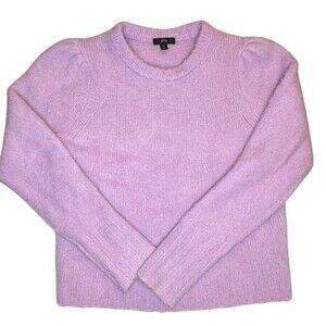 J.Crew Sweater Womens Size M Lilac Purple Crewneck Pullover Puff Sleeve